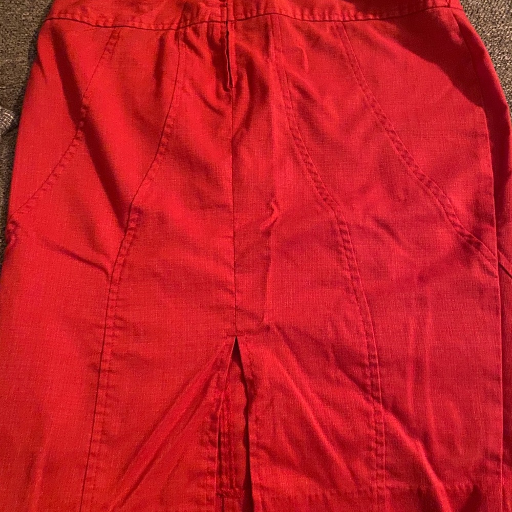 Red pencil skirt